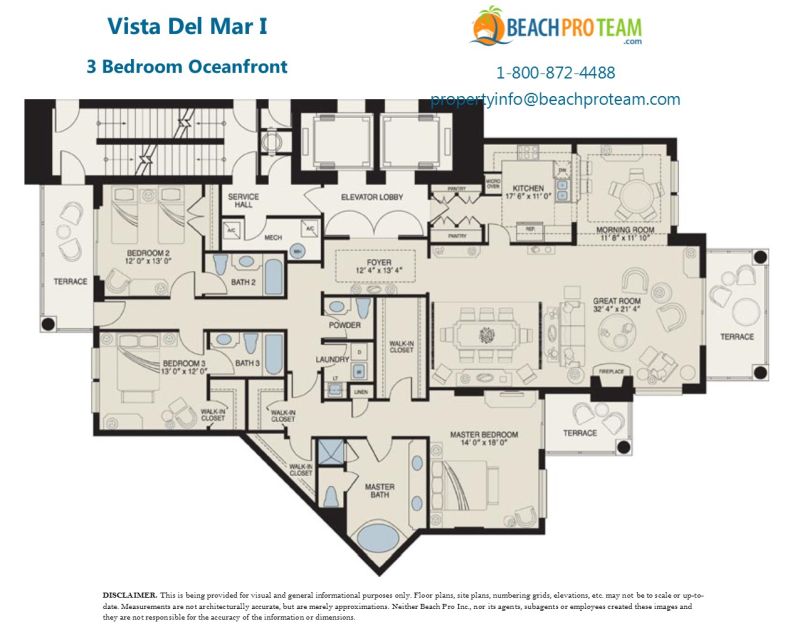 Grande Dunes - Vista Del Mar Torino Floor Plan - 3 Bedroom Oceanfront